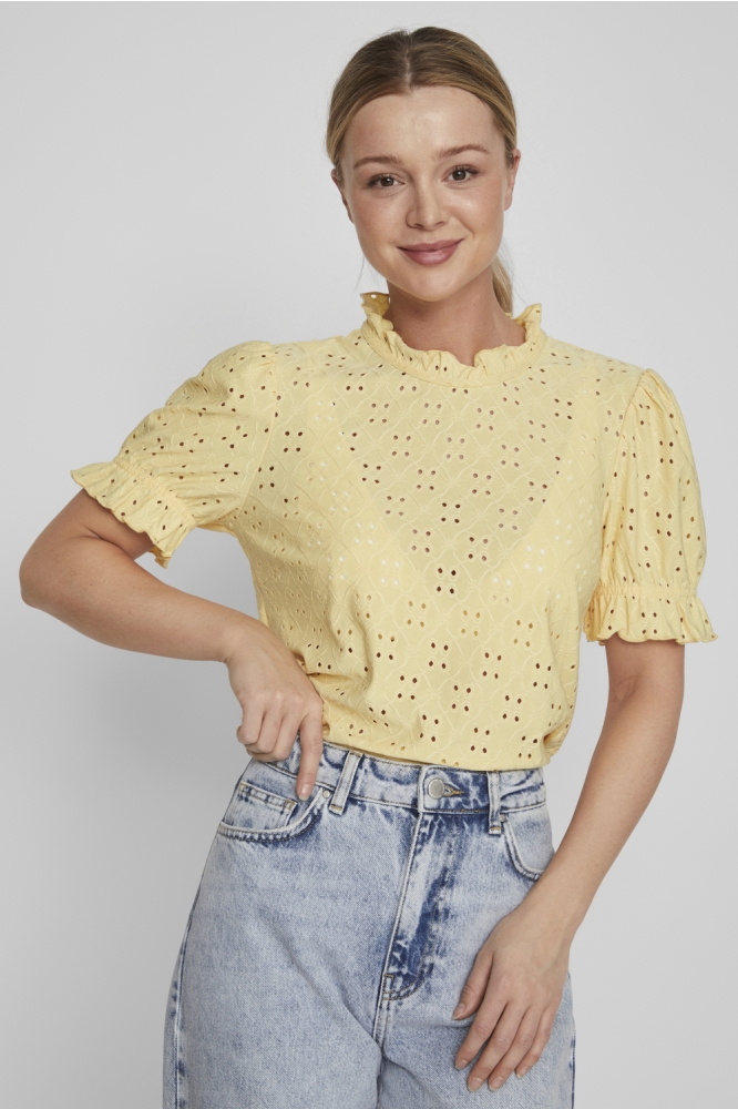 VIKAWA S/S FLOUNCE TOP - NOOS 14070251 GOLDEN HAZE